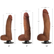 Load image into Gallery viewer, JOCK 10" Bareskin Vibrating Dong Balls Realistic Dildo Suction Cup Latte