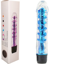 Load image into Gallery viewer, 7" Silicone Jelly Squeezable G-Spot Vibrator Multi-Speed Blue