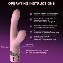 Load image into Gallery viewer, Ashella Vibes Squirting G Spot Rabbit Vibrator USB Sex Toy Black