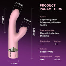 Load image into Gallery viewer, Ashella Vibes Squirting G Spot Rabbit Vibrator USB Sex Toy Black