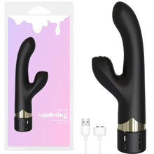 Load image into Gallery viewer, Ashella Vibes Squirting G Spot Rabbit Vibrator USB Sex Toy Black