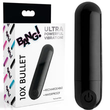Load image into Gallery viewer, Bang! 10X Vibrating Metallic Bullet Black USB Rechargeable