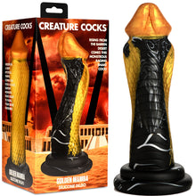 Load image into Gallery viewer, Creature Cocks Golden Snake Silicone Dildo Suction Cup 9" Dong Sex Toy
