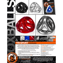 Load image into Gallery viewer, OXBALLS TRI-SPORT versatile 3-ring Cocksling CLEAR Cock & Ball Ring