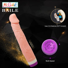 Load image into Gallery viewer, Baile Classic Realistic 8.7” Veined Vibrating Dildo Adult Sex Toy Vibrator
