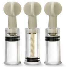 Load image into Gallery viewer, Temptasia Nipple and Clit Twist Suckers 3-Piece Fetish Pumps Bondage Sex Toy