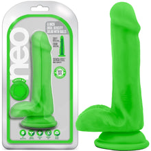 Load image into Gallery viewer, Blush Neo Dual Density Cock Balls 6" Dildo Neon Green Dong Sex Toy
