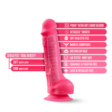 Load image into Gallery viewer, Neo Elite 7.5" Silicone Dual Density Cock Balls Dildo Neon Pink Sex Toy