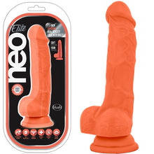 Load image into Gallery viewer, Neo Elite 7.5" Silicone Dual Density Cock Balls Dildo Neon Orange Sex Toy