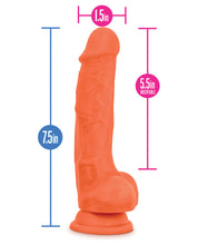 Load image into Gallery viewer, Neo Elite 7.5" Silicone Dual Density Cock Balls Dildo Neon Orange Sex Toy