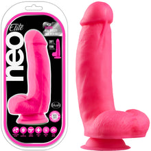 Load image into Gallery viewer, Neo Elite 7" Silicone Dual Density Cock Balls Dildo Neon Blue Pink Sex Toy