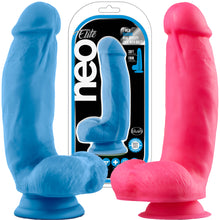 Load image into Gallery viewer, Neo Elite 7" Silicone Dual Density Cock Balls Dildo Neon Blue Pink Sex Toy