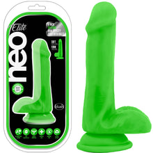 Load image into Gallery viewer, Neo Elite 6" Silicone Dual Density Cock Balls Dildo Neon Green Pink Sex Toy