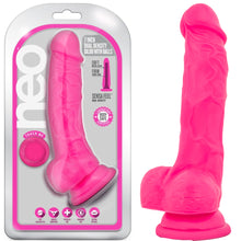 Load image into Gallery viewer, Blush Neo Dual Density Cock Balls 7" Dildo Neon Pink Dong Sex Toy