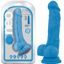 Load image into Gallery viewer, Blush Neo Dual Density Cock Balls 7" Dildo Neon Blue Dong Sex Toy