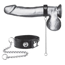 Load image into Gallery viewer, Electric EEL Snap Cock Ring with Leash Penis Bondage BDSM