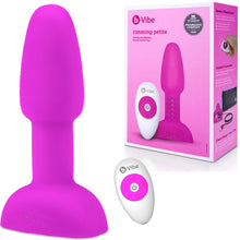Load image into Gallery viewer, B-Vibe Rimming Plug Petite Fuchsia Vibrating Anal Plug Remote Control