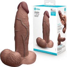 Load image into Gallery viewer, B-Vibe Slipskin Realistic Silicone Dildo- 7" Girthy Brown