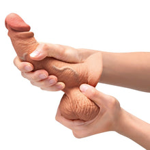 Load image into Gallery viewer, B-Vibe Slipskin Realistic Silicone Dildo-6.5" Curved Mocha