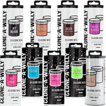 Load image into Gallery viewer, Clone A Willy Silicone Refill Light Purple Black Deep Glow Blue Green Pink Mold