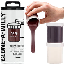 Load image into Gallery viewer, Clone A Willy Silicone Refill Light Purple Black Deep Glow Blue Green Pink Mold