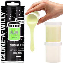 Load image into Gallery viewer, Clone A Willy Silicone Refill Light Purple Black Deep Glow Blue Green Pink Mold