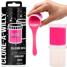 Load image into Gallery viewer, Clone A Willy Silicone Refill Light Purple Black Deep Glow Blue Green Pink Mold