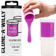 Load image into Gallery viewer, Clone A Willy Silicone Refill Light Purple Black Deep Glow Blue Green Pink Mold