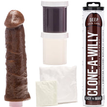 Load image into Gallery viewer, Clone A Willy Deep Brown Kit Penis Casting Set DIY Hens Couple Vibrator Dildo