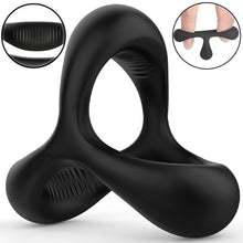 Load image into Gallery viewer, Double Cock Ring Cocksling 3-Loop Couples Delay Ejaculation Cock Sling