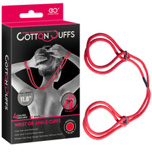 Load image into Gallery viewer, Cotton Cuffs Adjustable Hand Ankle Restraints Handcuffs Bondage