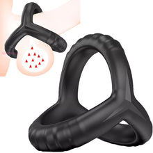 Load image into Gallery viewer, Double Cock Ring Male Penis Balls Erection Enhancer Couples Delay Cocksling