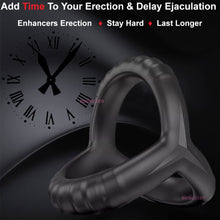 Load image into Gallery viewer, Double Cock Ring Male Penis Balls Erection Enhancer Couples Delay Cocksling