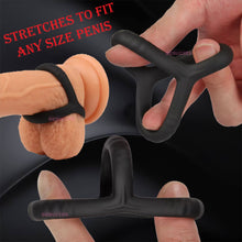 Load image into Gallery viewer, Double Cock Ring Male Penis Balls Erection Enhancer Couples Delay Cocksling