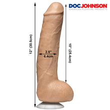 Load image into Gallery viewer, John Holmes 12" Realistic Cock Vac U Lock Suction Cup Dildo