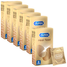Load image into Gallery viewer, 36 Durex Real Feel Sex Condoms NON-LATEX Natural Skin-On-Skin Feeling Large 56mm