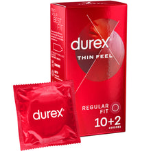 Load image into Gallery viewer, DUREX Thin Feel Latex Condoms 10's + 2 Free Width 54mm