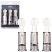 Load image into Gallery viewer, Easy Toys Nipple and Clit Suckers 3-Piece BDSM Fetish Pumps Bondage Sex Toy