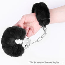 Load image into Gallery viewer, Love Cuffs Furry BDSM Handcuffs Bondage Fluffy Metal Strong Restraints Black