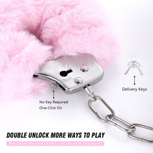 Load image into Gallery viewer, Love Cuffs Furry BDSM Handcuffs Bondage Fluffy Metal Strong Restraints Pink