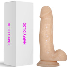 Load image into Gallery viewer, Happy 6" Realistic Dildo Veined Balls Suction Cup Flesh