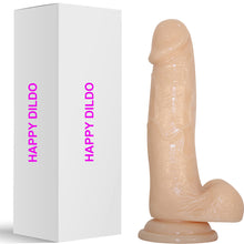 Load image into Gallery viewer, Happy 7" Realistic Dildo Veined Balls Suction Cup Flesh