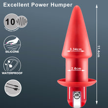 Load image into Gallery viewer, Humper Vibrating Anal Butt Plug Silicone Rechargeable Red