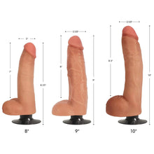 Load image into Gallery viewer, JOCK 10" Bareskin Vibrating Dong Balls Realistic Dildo Suction Cup Vanilla