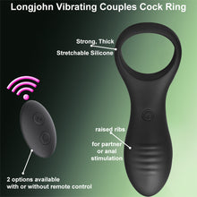 Load image into Gallery viewer, Longjohn Vibrating Couples Cock Ring Remote Control Clitoral Stimulator