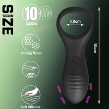 Load image into Gallery viewer, Longjohn Vibrating Couples Cock Ring Remote Control Clitoral Stimulator