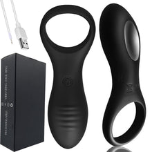 Load image into Gallery viewer, Longjohn Vibrating Couples Cock Ring Remote Control Clitoral Stimulator