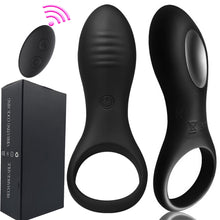 Load image into Gallery viewer, Longjohn Vibrating Couples Cock Ring Remote Control Clitoral Stimulator