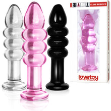 Load image into Gallery viewer, Lovetoy Glass Romance 5.5” Dildo Anal Plug Unisex Beaded Sex Toy