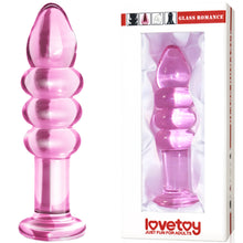 Load image into Gallery viewer, Lovetoy Glass Romance 5.5” Dildo Anal Plug Unisex Beaded Sex Toy